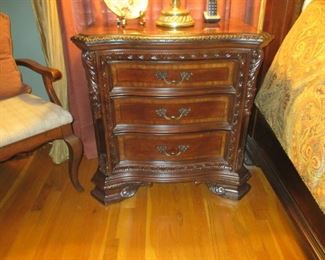 Ornate Carved Mahogany BR Set by A.R.T 