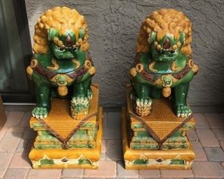 Ancient Asian Lion Statues