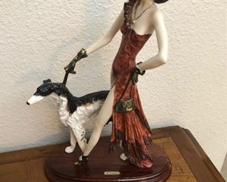 Lady walking Hound