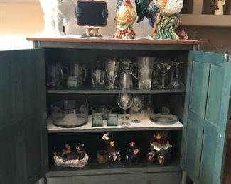 Fetish Engraved Glassware Roosters