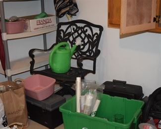 Swivel Chair and Watering Can