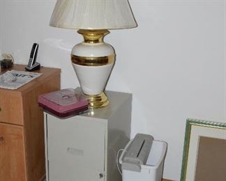 Filing Cabinet and Lamp