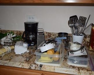Utensils and Coffee Maker
