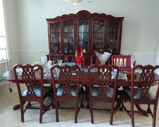 dining table with ten chairs