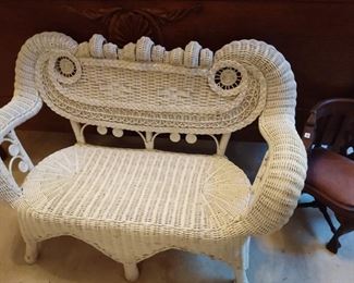 small doll or toddler wicher settee
