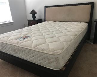 Queen platform bed shown with queen mattress