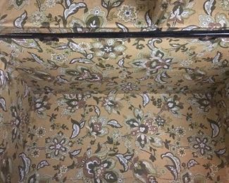 Detail of print on interior of camel back trunk