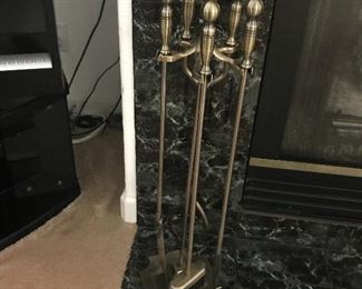 Brass fireplace tools