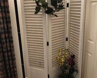 Divider, floor lamps and just a few of the faux florals