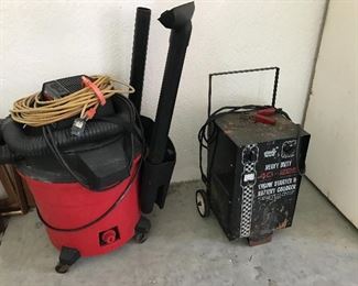 Shop vac and battery charger