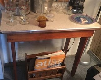 Smaller Linoleum Top Table, Coffee Maker, etc.