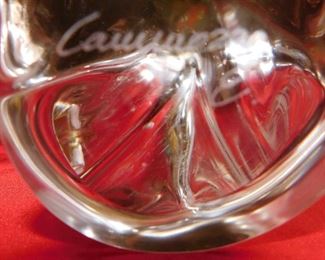Murano glass sculpture with bird siting on branch signed by Cammozo