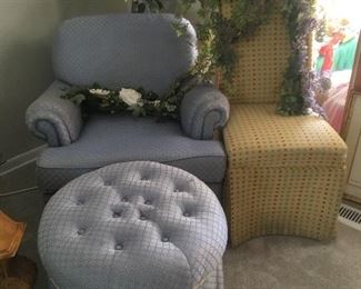Fabric chair & ottoman