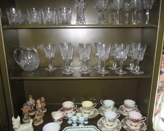 Waterford Glasses, Hummels, English Cups & Saucers