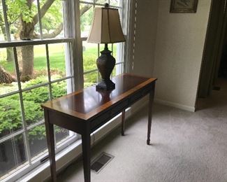 Console Table and Table Lamp