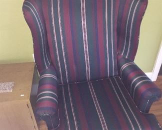 Stripped wingback chair 