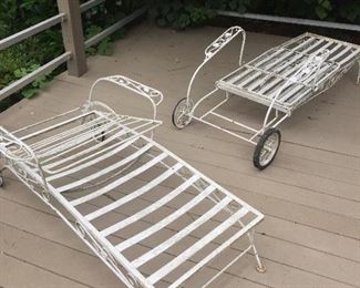 Iron chaise lounges