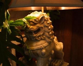 Antique Chinese Food Dog Lamp (Pair) 