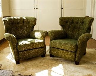 green arm chairs