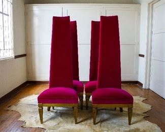 Tall Back Velvet Chairs