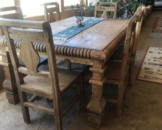 Dining table and 6 chairs. $600