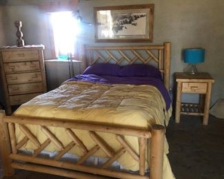 Rustic solid pine bedroom set. $250