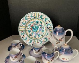 Italian plate, Japanese tea set