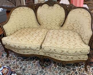 Vintage French Carved Settee