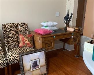 Vintage Desk w/ Leather Inset