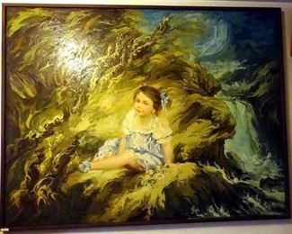 Huge vintage oil painting by deceased Italian artist: Adria Santunione
