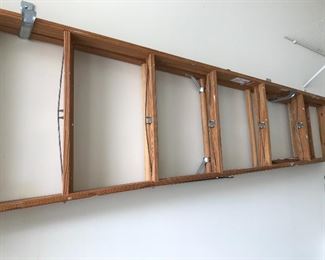 Large wooden ladder.