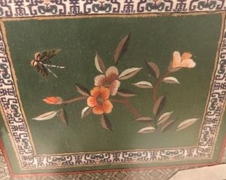 Japanese embroidery.  These are actually kimono sleeves cut and framed.