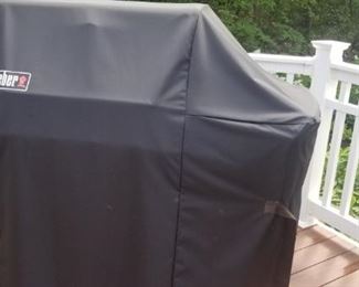 Weber converted gas grill with cover