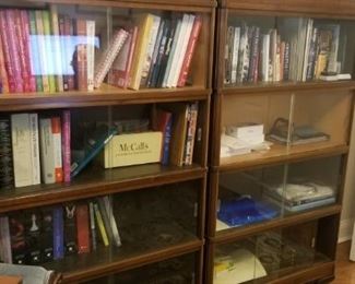 stackable shelving glass all of them together 59" tall 39" across and 12" wide
