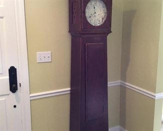 Ethan Allen 75” Tall Clock w Key and Shelves