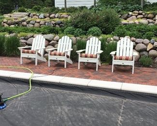 High Wood Adirondack Chairs with Cushions
