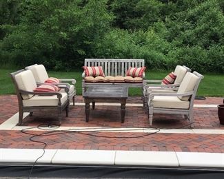 Teak Chairs, Benches and Table