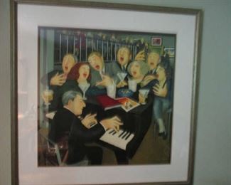 Beryl Cook British "Big Olives Little Olives" Silkscreen Print