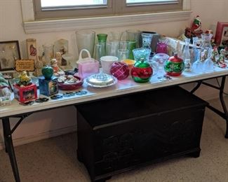 vases and Christmas decor