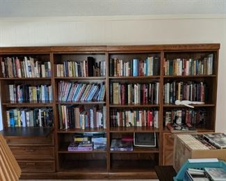 book shelves aand loads of books