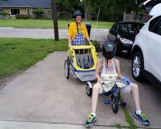 Child ride behind trailer