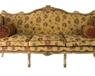 Amazing burgundy Gold French sofa