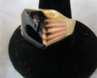 gold and onyx men's ring