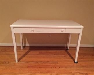 White desk with center drawer