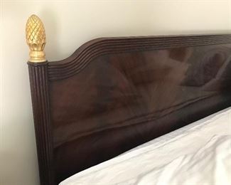 Detail of COUNCILL King Headboard w/Pineapple Finial