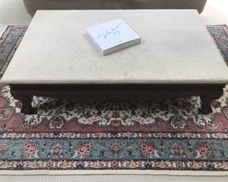Conversation/Cocktail Table w/Stone Top and 6 x 9 Rug