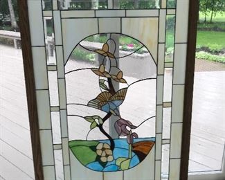 Stained Glass Blue Bird Screen