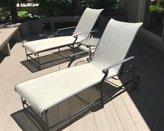 BROWN JORDAN Chaise Lounge Chairs & Side Table