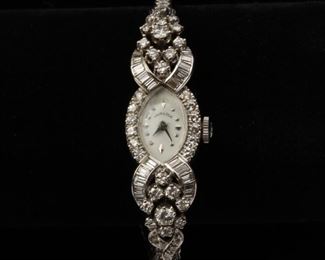 33: Art Deco Platinum Diamond Hamilton Watch