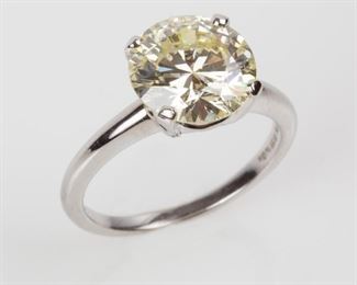 34: 3.46ct Diamond GIA Certified Platinum Solitaire Ring VS2 / S